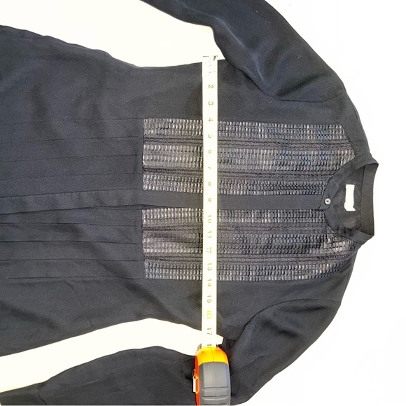 Vince Black Long Sleeve Dress with Textured Detail - Picture 5 of 6